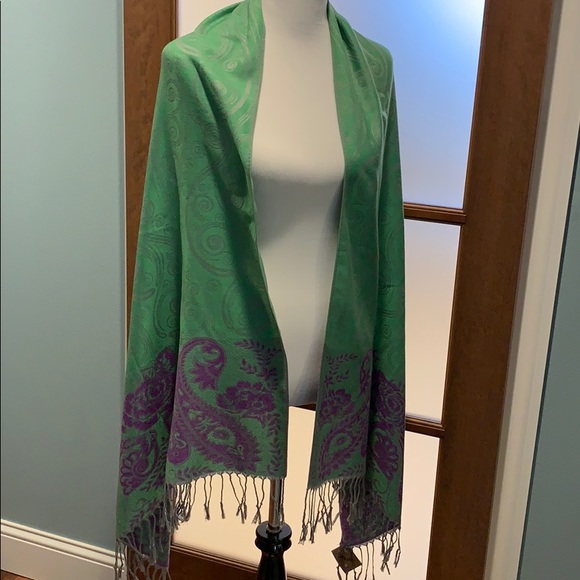 100% cashmere Pashmina scarf paisley - Picture 3 of 6